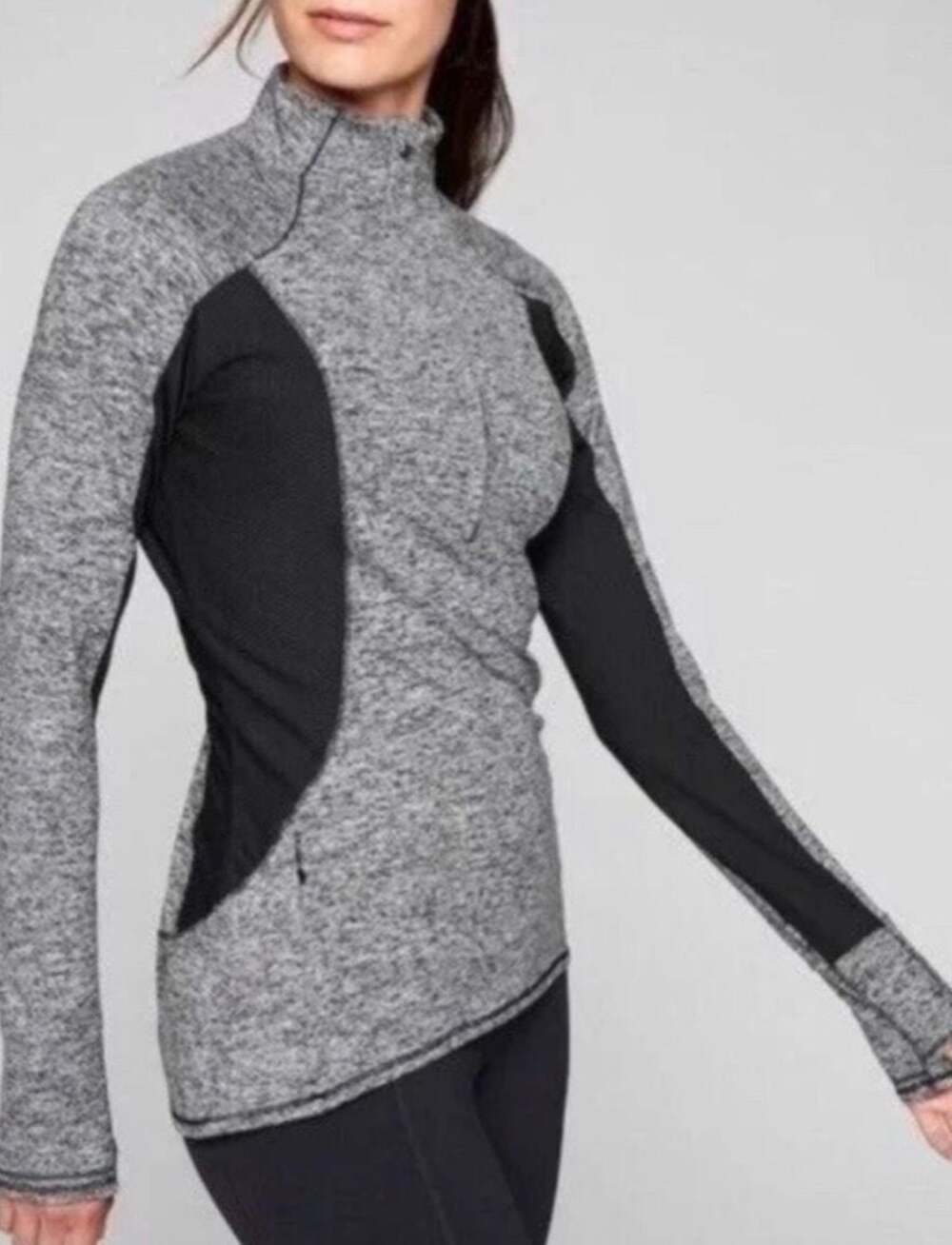 Athleta Running Wild Space Dye Colorblock Half Zip Pullover